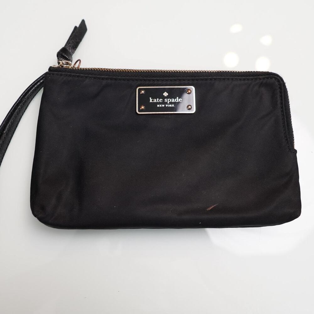 Kate Spade Black Nylon Wristlet Pouch Small